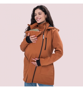 Слінгокуртка, куртка для вагітних Softshell 4 в 1 Паприка